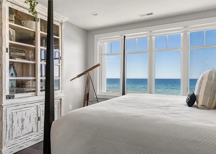 Lake-View Luxury Awaits At Serenity North 4 In Bay Harbor, Mi, With 4 Bedrooms.